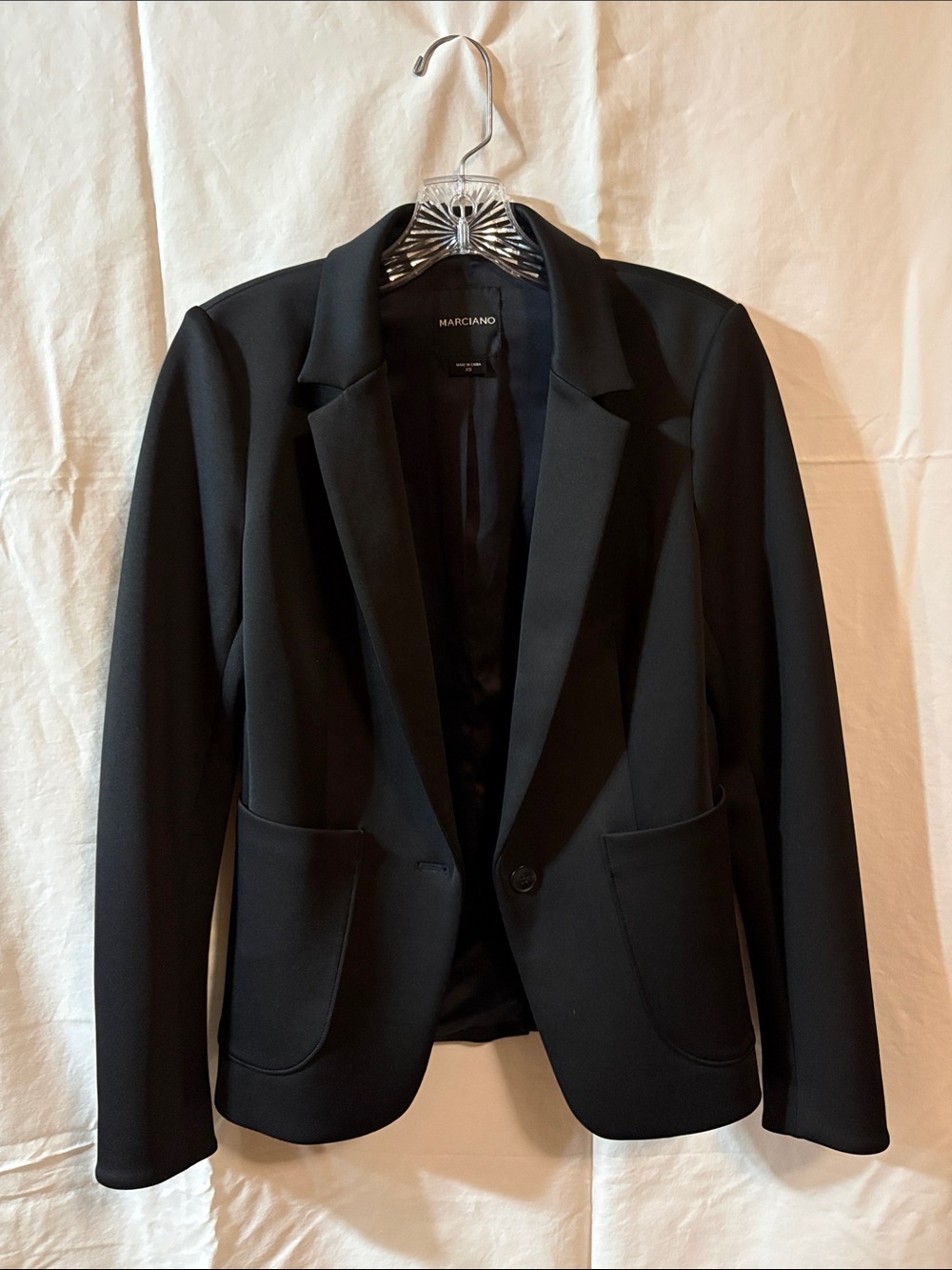 Marciano Classic Black Notch Lapel Women's Suit Blazer Jacket